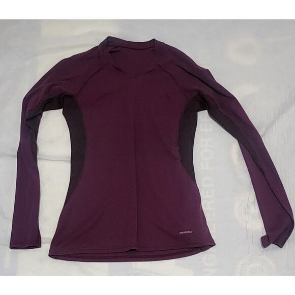 PATAGONIA COOL TRAIL LONG SLEEVE WOMEN'S SHIRT SIZE Small‎ Purple Stain - Picture 1 of 5